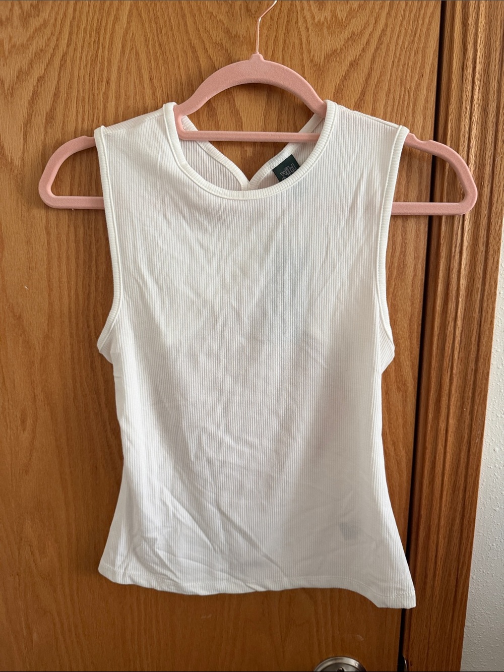 🫶🏼3 for $12!!🫶🏼 wild fable White Ribbed Tank with open back